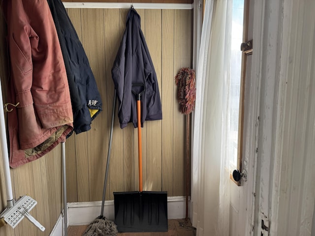 6 Spring St, Waterville, ME 04901 - mudroom with wooden walls