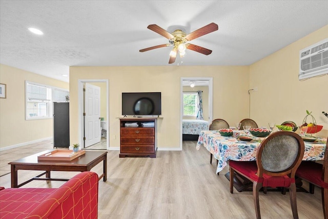22 Ocean Park Rd Unit 136, Saco, ME 04072 - dining area with healthy amount of natural light, wood finished floors, a ceiling fan, recessed lighting, and a textured ceiling
