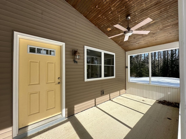 52 Main Rd, Chesterville, ME 04938 - entrance to property with a ceiling fan and a patio