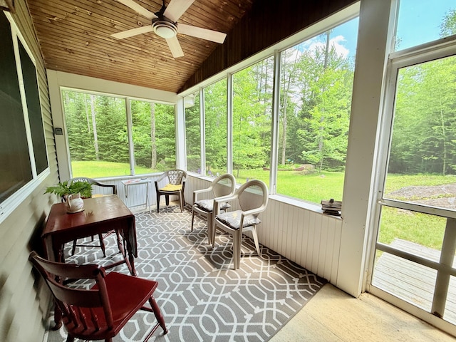 52 Main Rd, Chesterville, ME 04938 - sunroom / solarium with a ceiling fan and lofted ceiling