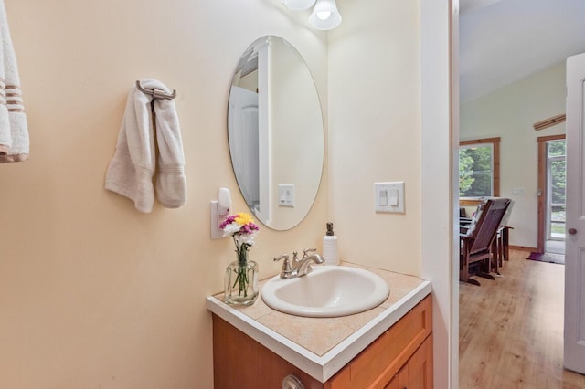 52 Main Rd, Chesterville, ME 04938 - bathroom with vanity and wood finished floors