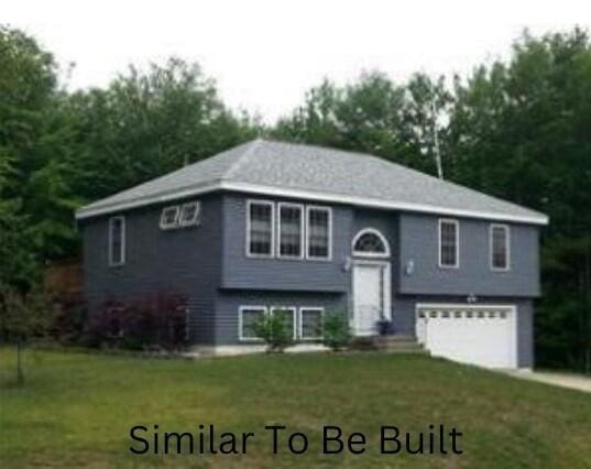 13-9B Bakerstown Rd, Poland, ME 04274 - split foyer home with a front lawn and an attached garage