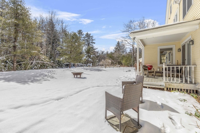 view of snowy yard