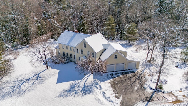 view of snowy aerial view