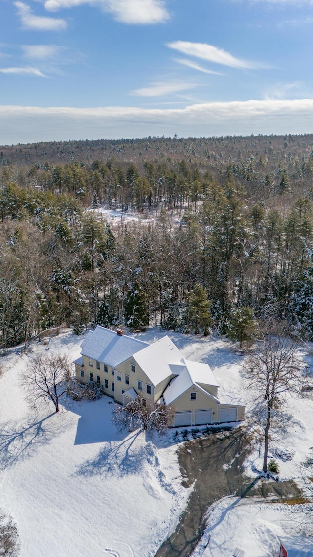 view of snowy aerial view
