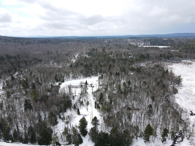 aerial view featuring a forest view