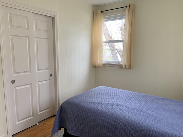 191 Water St, Eastport, ME 04631 - bedroom featuring light wood-style floors and a closet