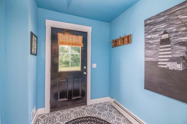3 Adell Rd, Readfield, ME 04355 - doorway featuring tile patterned flooring and a baseboard heating unit