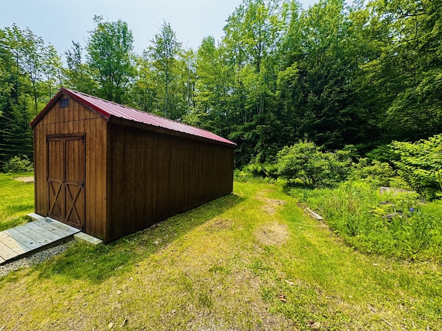 362 N Raymond Rd, Poland, ME 04274 - view of shed featuring a wooded view