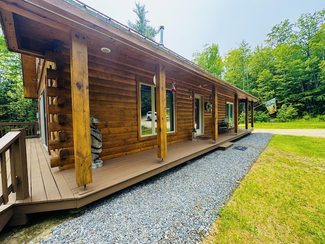 362 N Raymond Rd, Poland, ME 04274 - wooden deck with a yard