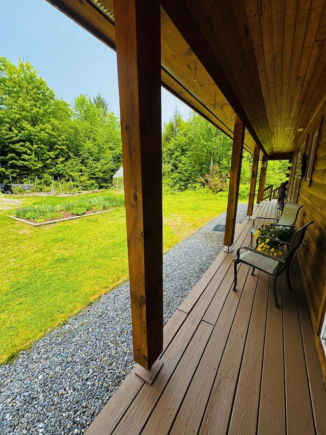 362 N Raymond Rd, Poland, ME 04274 - wooden porch featuring a lawn