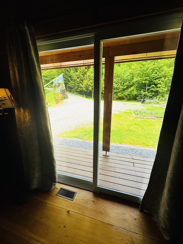 362 N Raymond Rd, Poland, ME 04274 - doorway with wood-type flooring