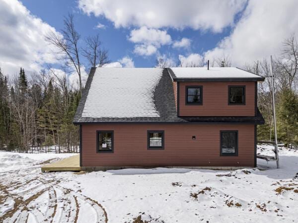 18 Thayer Way, Bethel, ME 04217 - view of snowy exterior with a wooden deck