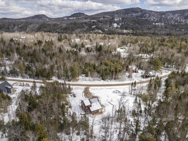 18 Thayer Way, Bethel, ME 04217 - snowy aerial view with a mountain view
