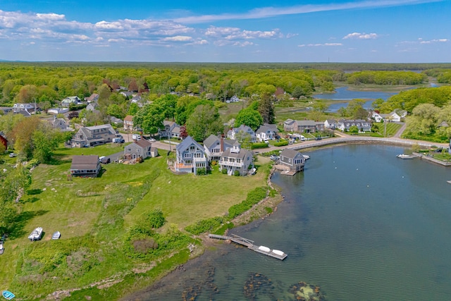 7 Pier Rd Unit 7, Kennebunkport, ME 04046 - aerial overview of property's location featuring a heavily wooded area and a nearby body of water