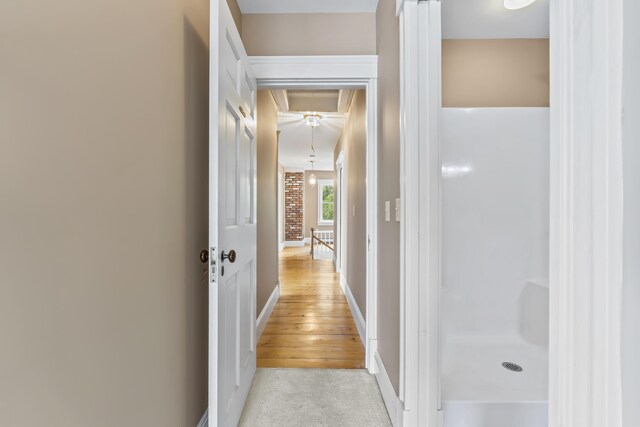 15 Church Ln, Phippsburg, ME 04562 - corridor with baseboards and light colored carpet