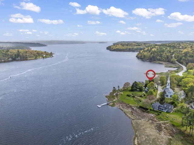 15 Church Ln, Phippsburg, ME 04562 - aerial view of property and surrounding area with a nearby body of water and a forest