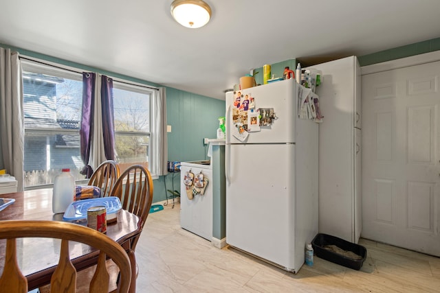 124 Brackett St, Westbrook, ME 04092 - kitchen with freestanding refrigerator