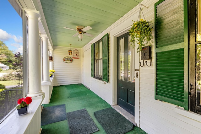 199 Ferry Rd, Saco, ME 04072 - unfurnished sunroom with ceiling fan and plenty of natural light