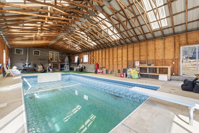 450 W Rd, Waterboro, ME 04087 - indoor pool featuring a diving board