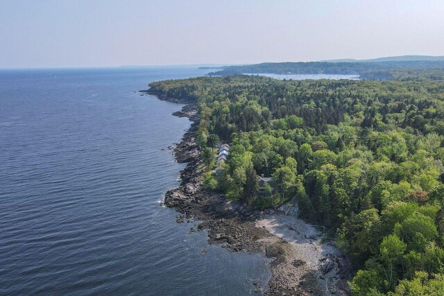 15 Eds Rd, Camden, ME 04843 - aerial view of a nearby body of water and a heavily wooded area