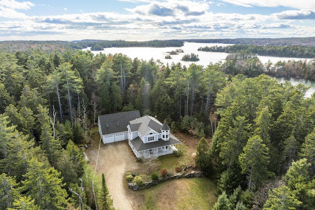 39 Catlin Shore Rd, Harpswell, ME 04079 - aerial view of property and surrounding area with a forest and a large body of water