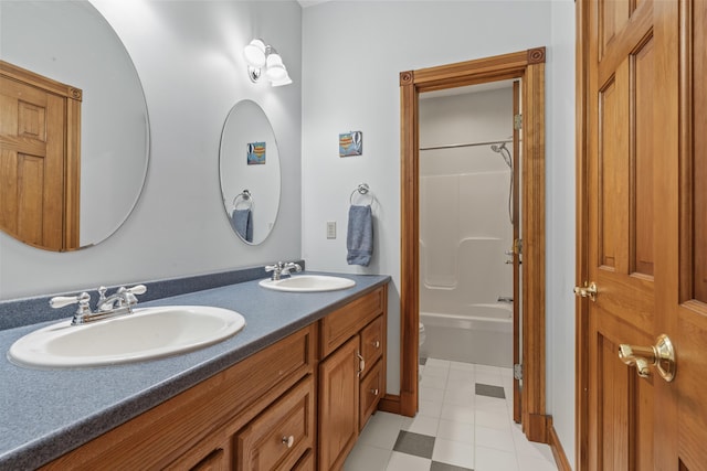 39 Catlin Shore Rd, Harpswell, ME 04079 - bathroom with double vanity, toilet, and washtub / shower combination