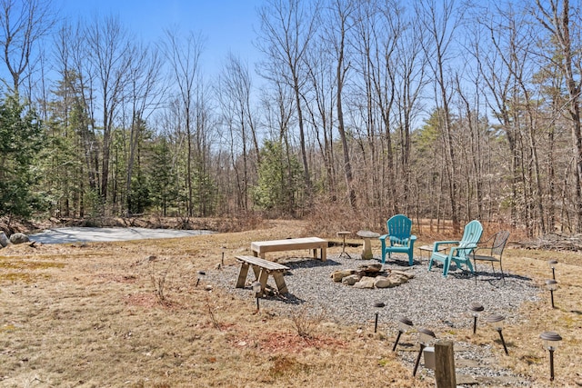 369 Windham Center Rd, Windham, ME 04062 - view of yard with a forest view