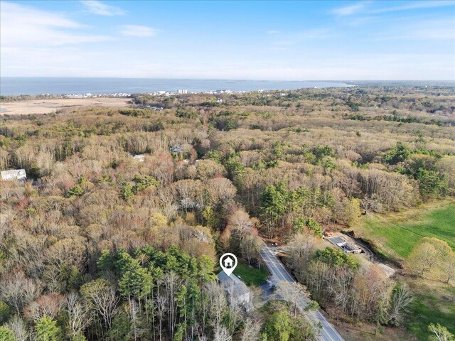 aerial overview of property's location featuring a forest