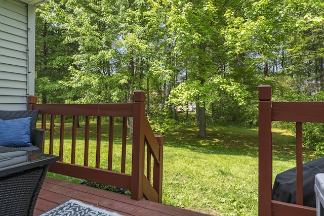 48 Garfield St Unit 7, Saco, ME 04072 - wooden deck featuring a lawn and area for grilling
