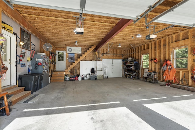garage featuring a garage door opener