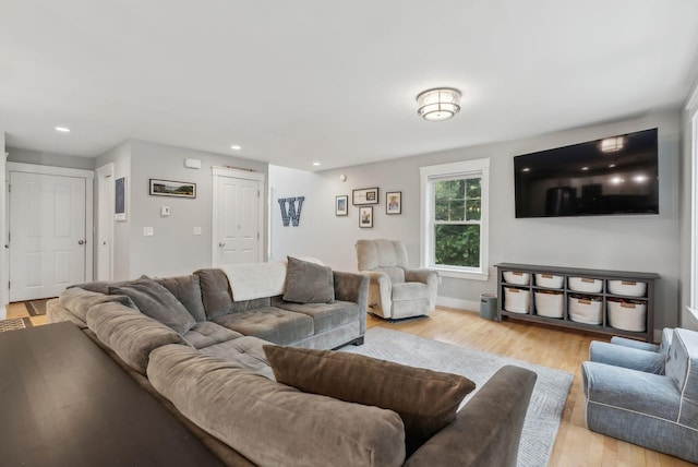 33 Old Dynamite Way, Gorham, ME 04038 - living area with recessed lighting and light wood-style floors