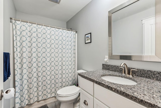 33 Old Dynamite Way, Gorham, ME 04038 - bathroom with toilet, vanity, and a shower with curtain