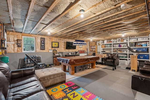 33 Old Dynamite Way, Gorham, ME 04038 - playroom featuring billiards table and concrete floors