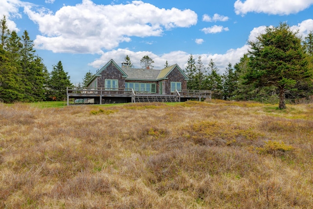 421 Petitmanan Point Rd, Steuben, ME 04680 - back of house featuring a wooden deck