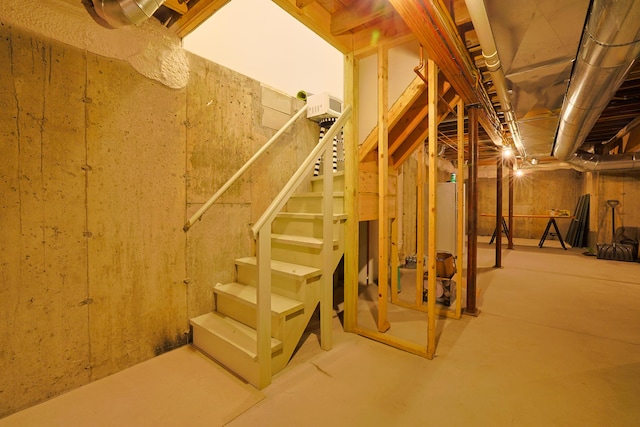 421 Petitmanan Point Rd, Steuben, ME 04680 - unfinished basement featuring stairs