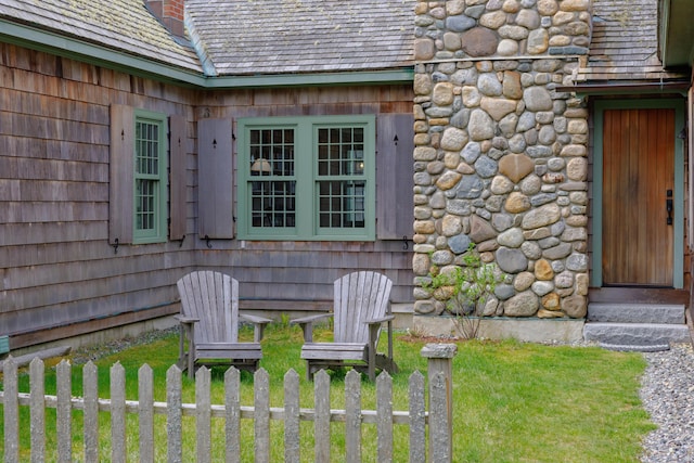 421 Petitmanan Point Rd, Steuben, ME 04680 - doorway to property with a chimney