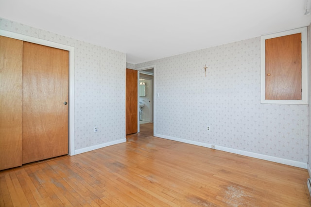 58 Bayview Ter, Wells, ME 04090 - unfurnished room featuring wallpapered walls, hardwood / wood-style flooring, and baseboards