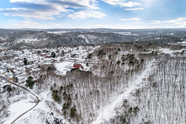 57 Oxford St, Augusta, ME 04330 - snowy aerial view featuring a mountain view