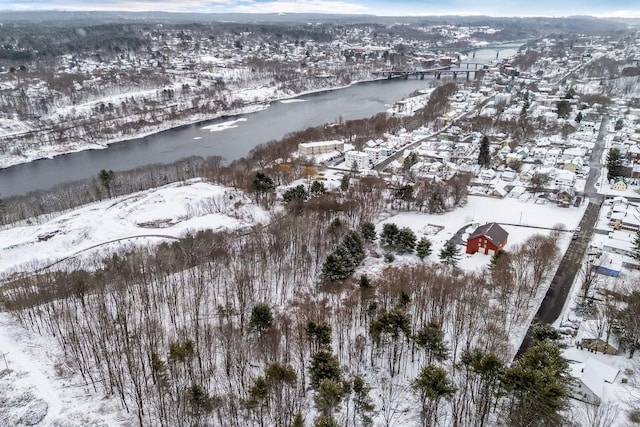 57 Oxford St, Augusta, ME 04330 - snowy aerial view with a water view