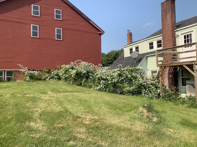 57 Oxford St, Augusta, ME 04330 - view of green lawn featuring a wooden deck
