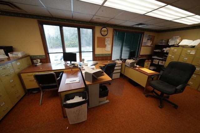 48 Customs Loop, Houlton, ME 04730 - carpeted office space with a drop ceiling and visible vents