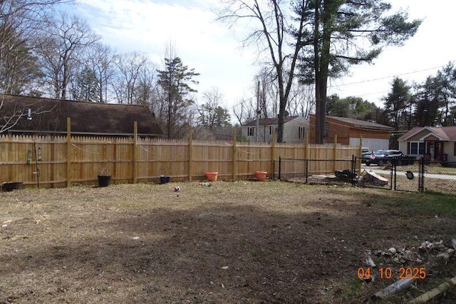 view of yard with fence