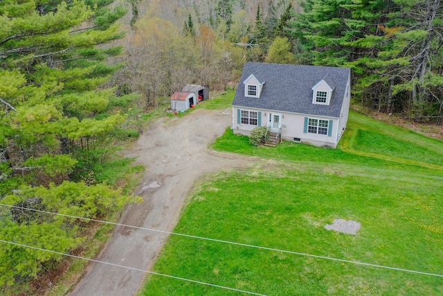 452 Moosehead Trl, Waldo, ME 04915 - aerial view of property and surrounding area featuring a heavily wooded area and property boundaries highlighted