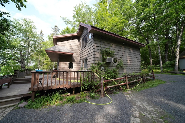 92 Spaulding Lake Rd, Oakfield, ME 04763 - view of property exterior with a deck