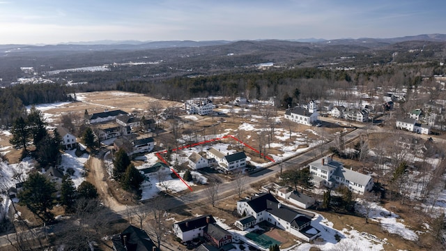 aerial view with a mountain view