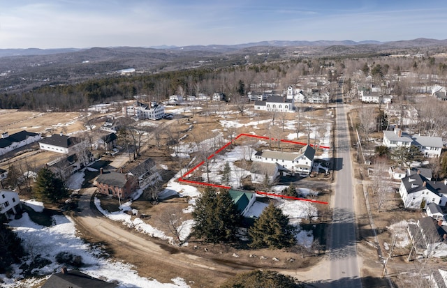 bird's eye view featuring a mountain view