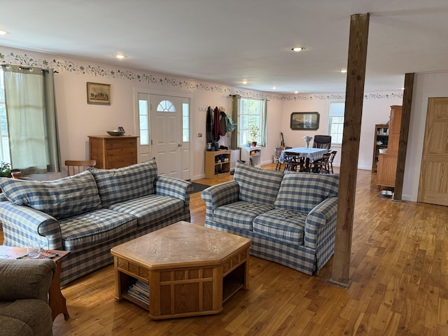 148 Pendleton Point Rd, Islesboro, ME 04848 - living area with wood finished floors and recessed lighting