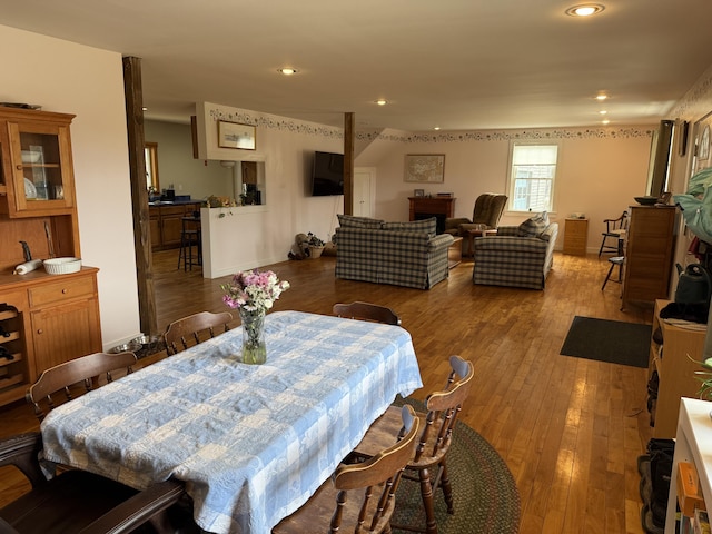 148 Pendleton Point Rd, Islesboro, ME 04848 - dining room featuring hardwood / wood-style floors and recessed lighting