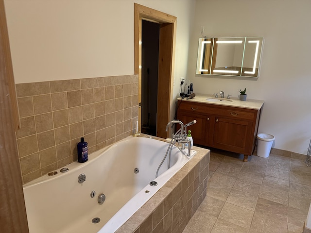 148 Pendleton Point Rd, Islesboro, ME 04848 - full bathroom featuring a whirlpool tub and vanity